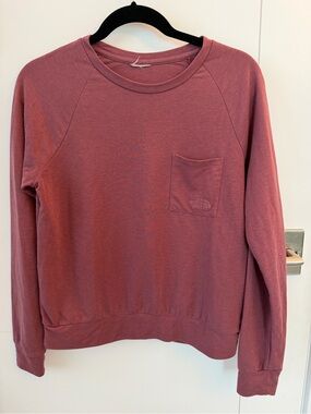 North Face Dusty Rose long sleeve shirt with chest pocket.